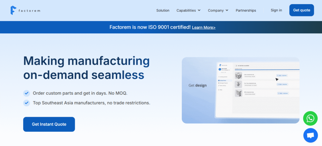 Best Fictiv Alternatives Compared for Global Manufacturing needs 11 Factorem