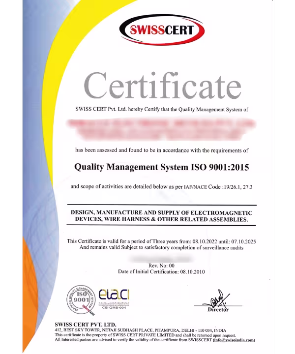 Transformer and Wire Harness Manufacturing Facility in Bangalore