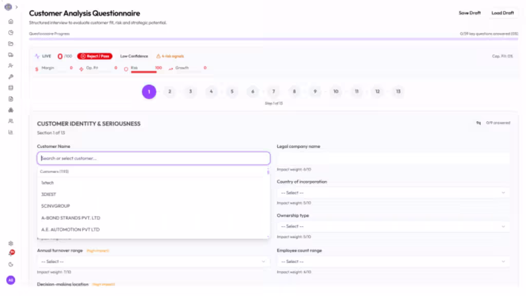 Frigate RFQ workflow dashboard